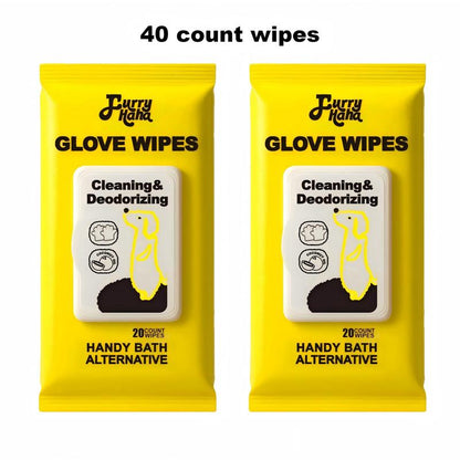 Natural Ingredients PRO Pet Grooming Wipes - Bathing & Deodorizing No-Rinse Solution for Dogs & Cats, Extra Thick Glove-Fit Design, Eco-Friendly, Alcohol-Free, Hypoallergenic, 20-Count Pack