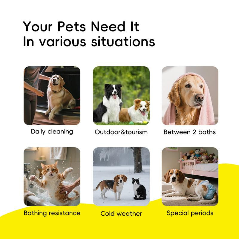 Natural Ingredients PRO Pet Grooming Wipes - Bathing & Deodorizing No-Rinse Solution for Dogs & Cats, Extra Thick Glove-Fit Design, Eco-Friendly, Alcohol-Free, Hypoallergenic, 20-Count Pack